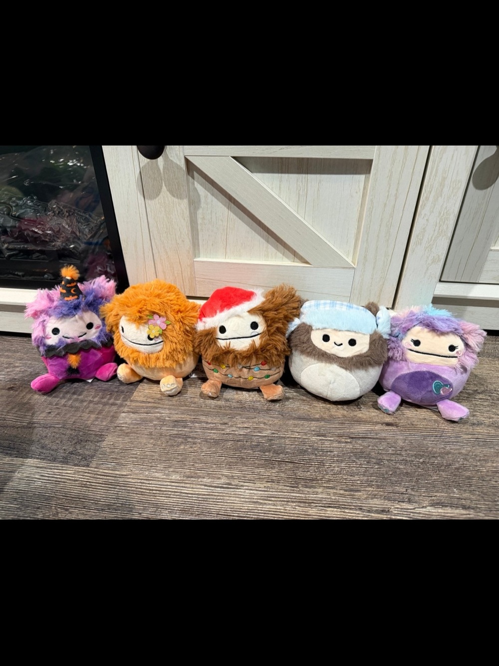 Squishmallows Multicolor Plush Set. Bigfoot holiday